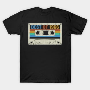 Best Of 1966 58th Birthday Gifts Cassette Tape Vintage T-Shirt